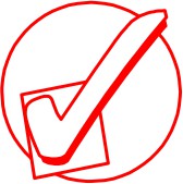 CHECK MARK Stock Stamp 1/2"